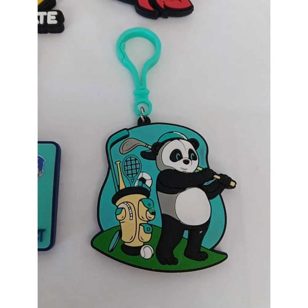 Dude Perfect Keychain Charm Lot Wheel Unfortunate Panda Golf Space Biking Logo